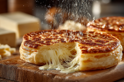 Беру слоеное тесто и заворачиваю в него сыр &ndash; выпекаю 15 минут и подаю хрустящие пироги