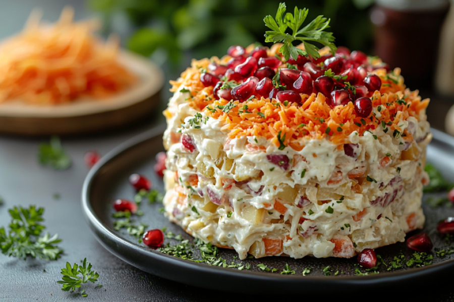 Сочный, нарядный, с хрустящими орешками &mdash; этот салат затмит любой &laquo;Гранатовый браслет&raquo;. В миллион раз вкуснее