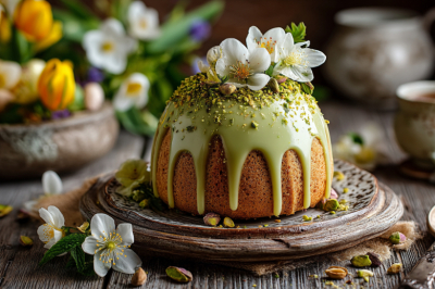 Вместо обычной белковой глазури делаю эту — фисташковую. Всего 4 ингредиента, а кулич выглядит как из лучшей кондитерской. Гости ахают